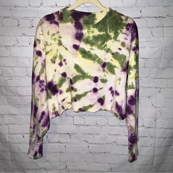 Reflex tie‎ dye cropped sweatshirt size L - Picture 2 of 7